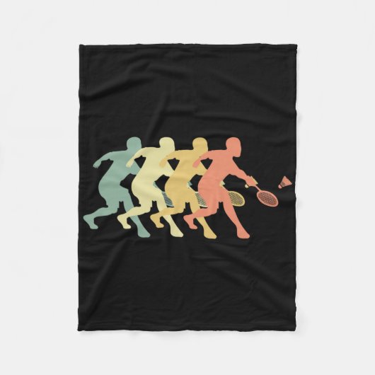 Badmintonspeler - Retro Badminton Gift Idee Fleece Deken (Voorkant)