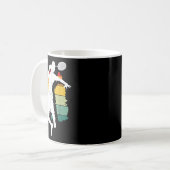 Badmintonspeler Retro Badminton Team Shuttle Play Koffiemok (Voorkant links)