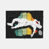 Badmintonspeler Retro Badmintonteam Shuttle Play Fleece Deken (Voorkant (Horizontaal))
