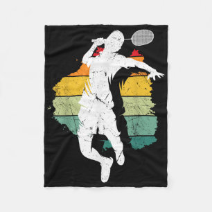 Badmintonspeler Retro Badmintonteam Shuttle Play Fleece Deken
