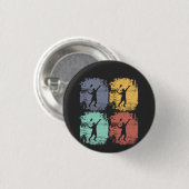 Badmintonspeler Retro Ronde Button 3,2 Cm (Voorkant /achterkant)