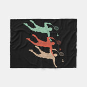 Badmintonspeler Retro Smash Shuttle  Badmi Fleece Deken (Voorkant (Horizontaal))