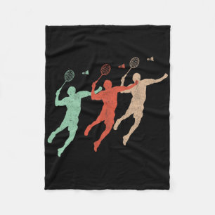 Badmintonspeler Retro Smash Shuttle  Badmi Fleece Deken