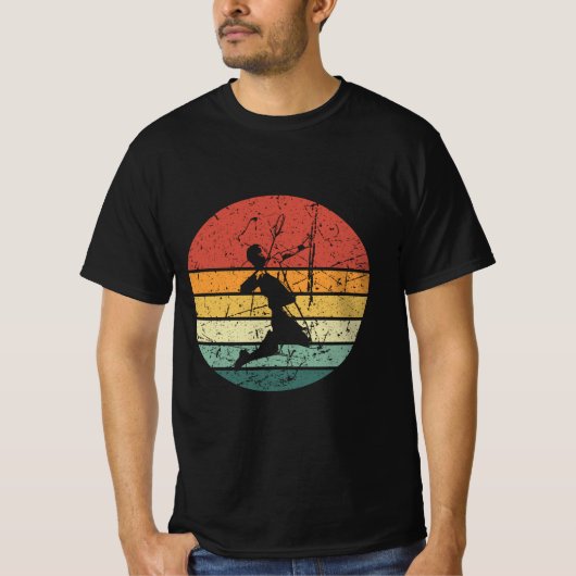Badmintonspeler Retro Vintage T-shirt (Voorkant)