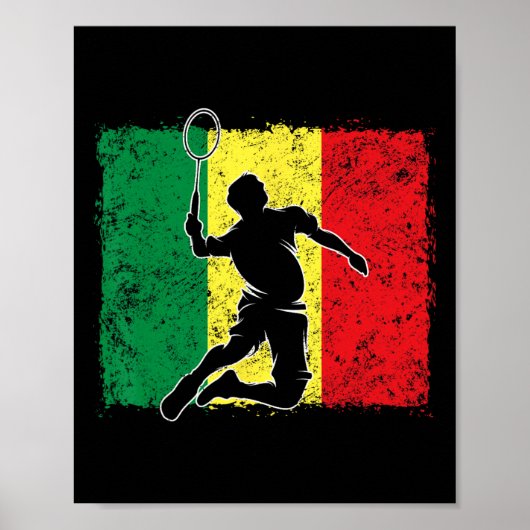 Badmintonspeler Senegalese vlag Senegal 1 Poster (Voorkant)