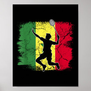 Badmintonspeler Senegalese vlag Senegal Poster