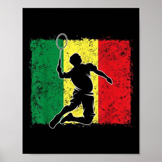 Badmintonspeler Senegalese vlag Senegal Poster (Voorkant)