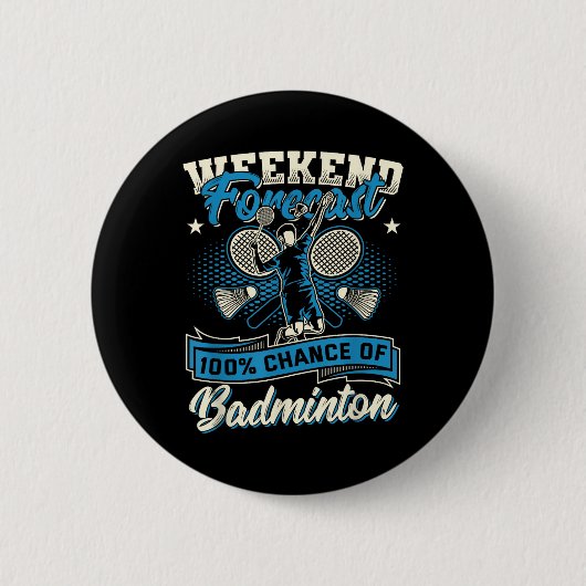 Badmintonspeler Shuttle 100% Kans Op Badminton Ronde Button 5,7 Cm (Voorkant)