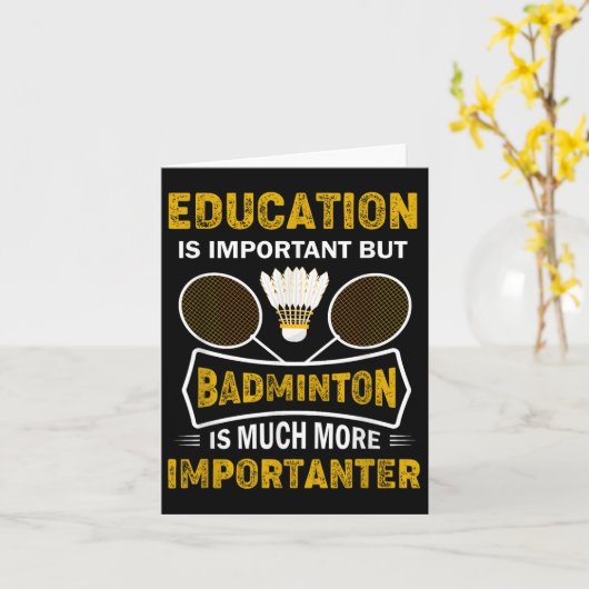Badmintonspeler Shuttle Badminton Lover Kaart (Gele Bloem)