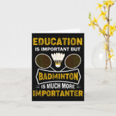 Badmintonspeler Shuttle Badmintonliefhebber Kaart (Gele Bloem)