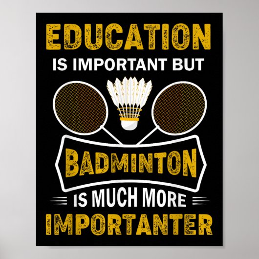 Badmintonspeler Shuttle Badmintonliefhebber Poster (Voorkant)