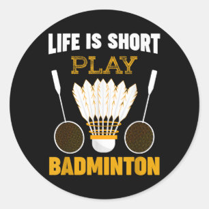 Badmintonspeler Shuttle Badmintonliefhebber Ronde Sticker