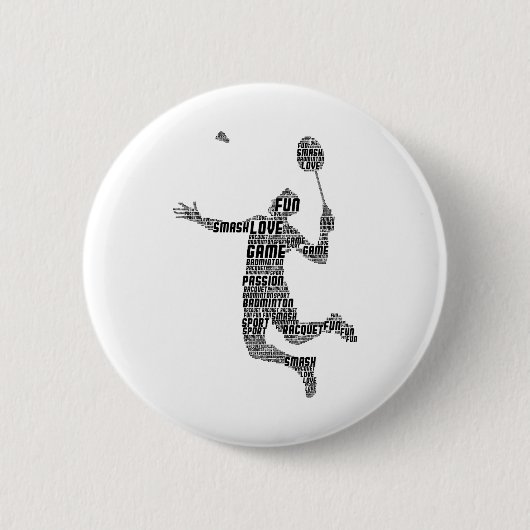 Badmintonspeler Shuttle Boys Jeugd Mannen Ronde Button 5,7 Cm (Voorkant)