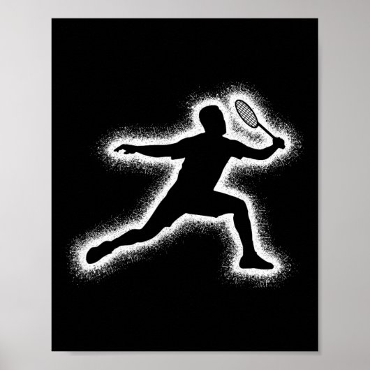 Badmintonspeler Shuttle Boys Kinder Badminton Mann Poster (Voorkant)