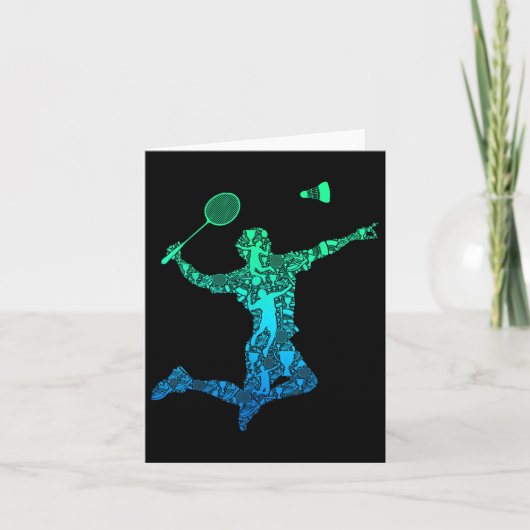 Badmintonspeler Shuttle Boys Kinder Mannen Jeugd Kaart (Voorkant)