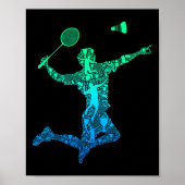 Badmintonspeler Shuttle Boys Kinder Mannen Jeugd Poster (Voorkant)