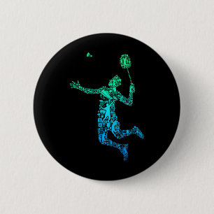 Badmintonspeler Shuttle Boys Mannen Jeugd Ronde Button 5,7 Cm
