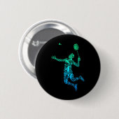 Badmintonspeler Shuttle Boys Mannen Jeugd Ronde Button 5,7 Cm (Voorkant /achterkant)