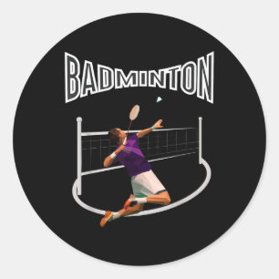 Badmintonspeler Shuttle Boys Mannen Jeugd Ronde Sticker
