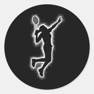Badmintonspeler Shuttle Girls Kinder Badmintonvrou Ronde Sticker