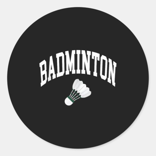 Badmintonspeler Shuttle Grafische Tanktop Ronde Sticker (Voorkant)