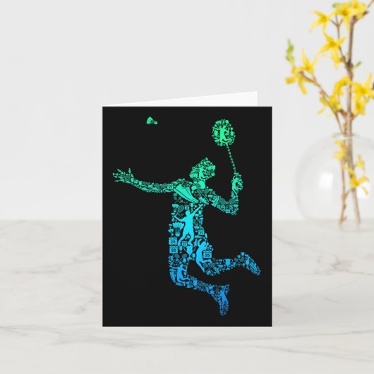 Badmintonspeler Shuttle Jongens Mannen Jeugd Kaart (Gele Bloem)