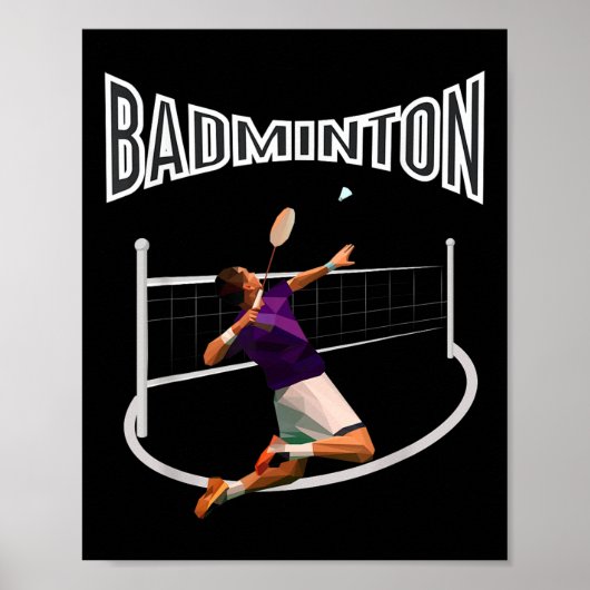 Badmintonspeler Shuttle Jongens Mannen Jeugd Poster (Voorkant)
