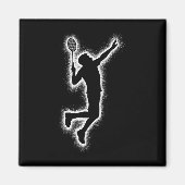 Badmintonspeler Shuttle Kinder Boys Badminton Mann Magneet (Voorkant)