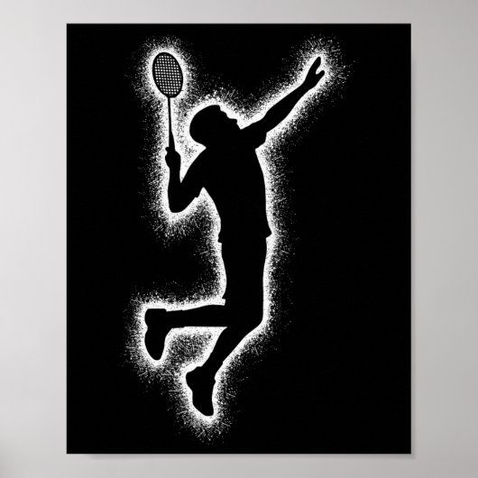 Badmintonspeler Shuttle Kinder Boys Badminton Mann Poster (Voorkant)