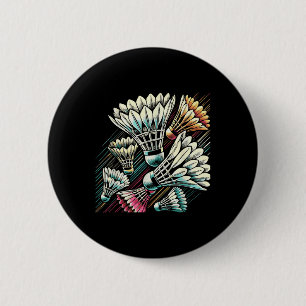 Badmintonspeler Shuttle Levendig Ontwerp  Ronde Button 5,7 Cm