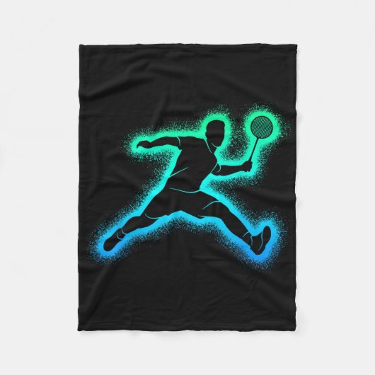 Badmintonspeler Shuttle Mannen Jongens Badminton K Fleece Deken (Voorkant)