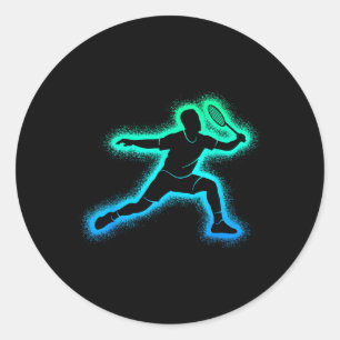 Badmintonspeler Shuttle Mannen Kinderen Badminton Ronde Sticker