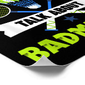 Badmintonspeler Shuttle Praat Over Badminton Poster (Hoek)