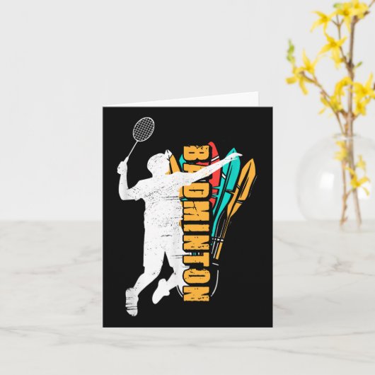 Badmintonspeler _ Shuttle Racket _ Badminton  Kaart (Gele Bloem)