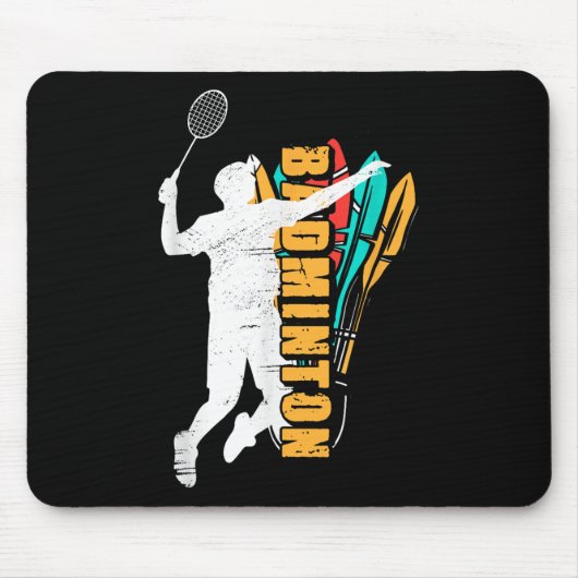 Badmintonspeler _ Shuttle Racket _ Badminton Muismat (Voorkant)