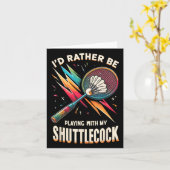 Badmintonspeler Shuttle Racket Badmintoner Kaart (Gele Bloem)