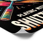Badmintonspeler Shuttle Racket Badmintoner Poster (Hoek)