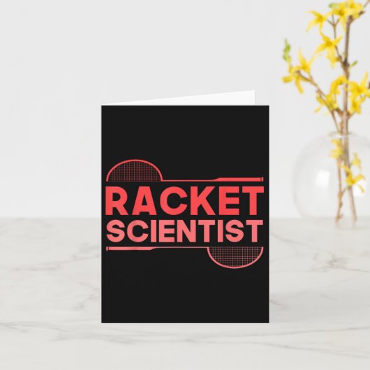 Badmintonspeler Shuttle Racket Scientist Badminto Kaart (Gele Bloem)
