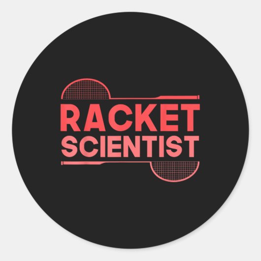 Badmintonspeler Shuttle Racket Wetenschapper Badmi Ronde Sticker (Voorkant)