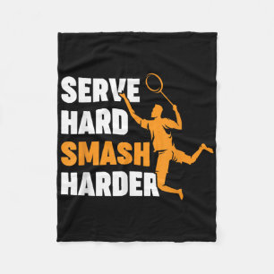 Badmintonspeler Shuttle Service Hard Smash Harder Fleece Deken