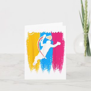 Badmintonspeler Shuttle Tijd Smash Rackets Liefheb Kaart