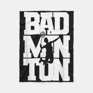 Badmintonspeler Smashing Shuttle Birdie Badminton Fleece Deken
