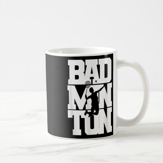 Badmintonspeler Smashing Shuttle Birdie Badminton Koffiemok (Rechts)
