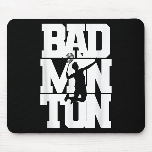 Badmintonspeler Smashing Shuttle Birdie Badminton Muismat (Voorkant)