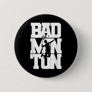 Badmintonspeler Smashing Shuttle Birdie Badminton Ronde Button 5,7 Cm