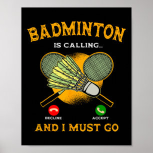 Badmintonspeler spel Racquet Lover Sportman Athl Poster