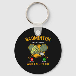 Badmintonspeler spel Racquet Lover Sportman Athl Sleutelhanger