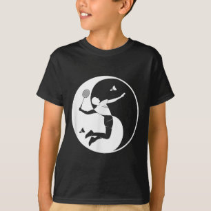 Badmintonspeler Spel Shuttle Yin-yang-symbool Badm T-shirt