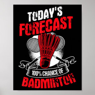 Badmintonspeler Sportman Atleet Spel Racket Liefhe Poster