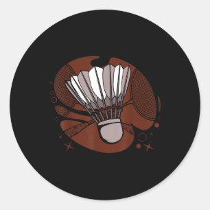 Badmintonspeler Sportman Atleet Spel Shuttle Lo Ronde Sticker